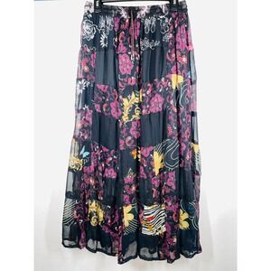 Body Expression Patchwork Womens One Size Fits All Patch Flow Stretch Skirt VTG